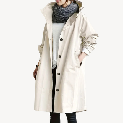 Women's Black Hooded Long Coat