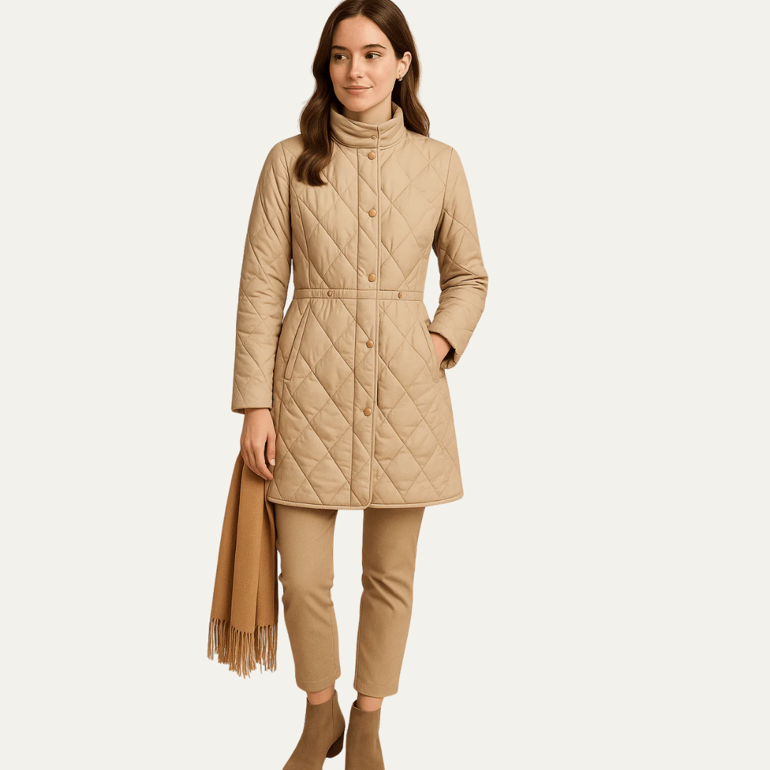 Women’s Diamond Quilted Jacket with Buttons