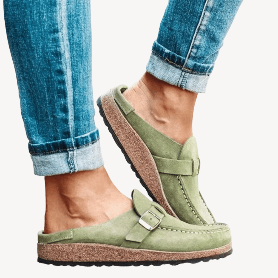 Women's Suede Buckle Orthopedic Slippers