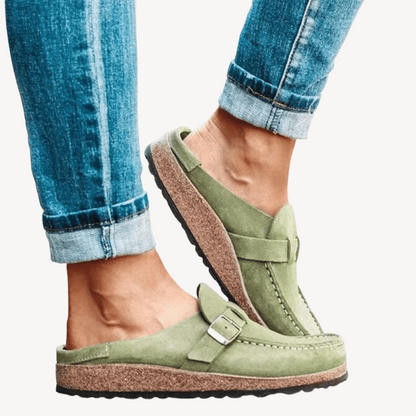 Women's Suede Buckle Orthopedic Slippers