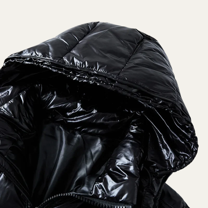 Men’s Quilted Mid Length Jacket with Faux Fur Collar