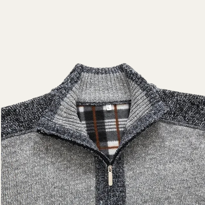 The Cirencester Men’s Thick Fleece Lined Zip Warm Knit Jacket