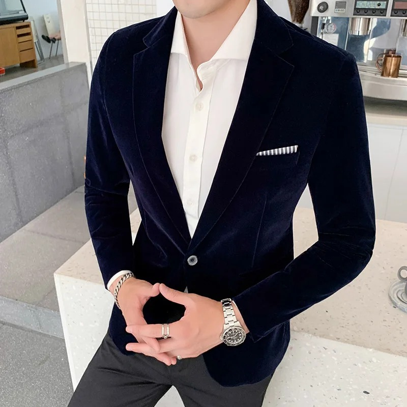 Men's Classic Slim Fit Single Button Jacket