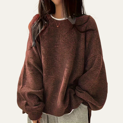 Women’s Relaxed Textured Crewneck Knit Sweater