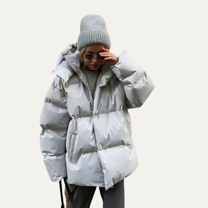 Women’s Oversized High-Neck Cropped Puffer Jacket