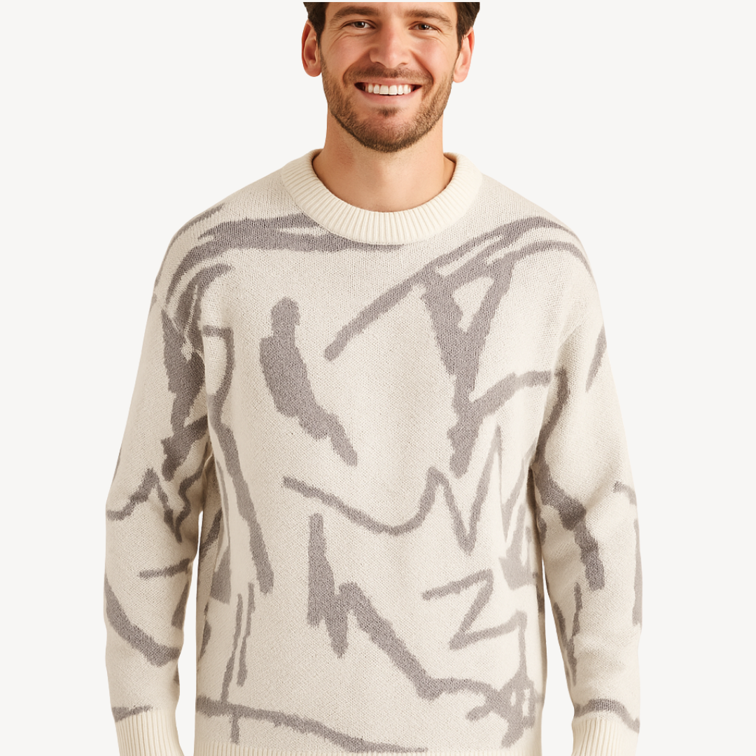 Men's Abstract Pattern Knit Sweater