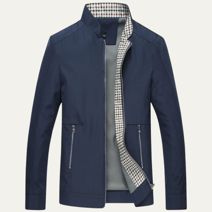 Men’s Summer Lightweight Plaid Lined Bomber Jacket