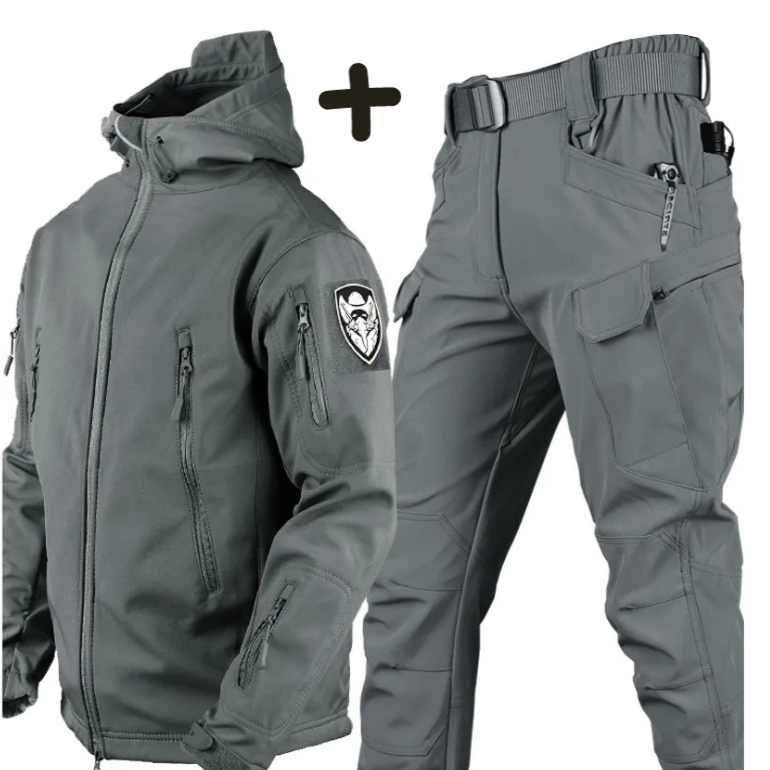 Rugged Men's Military Jacket and Pants Combo