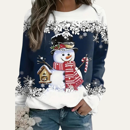 Women’s Festive Snowman Crewneck Sweatshirt