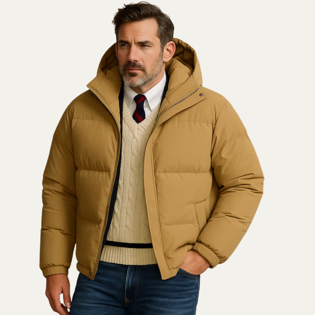 Men’s Insulated High Neck Hooded Puffer Jacket