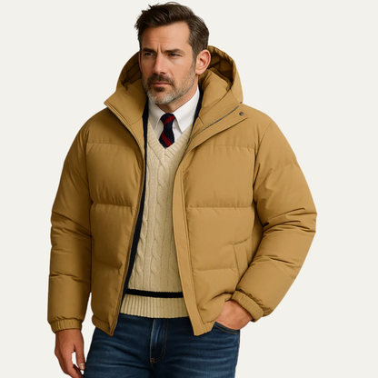 Men’s Insulated High Neck Hooded Puffer Jacket