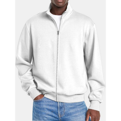 Men’s Classic Full Zip Stand Collar Sweatshirt Jacket