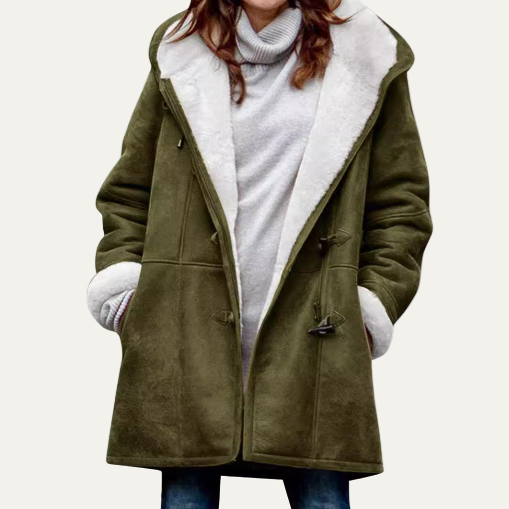 Women’s Warm Furry Lapel Button Jacket