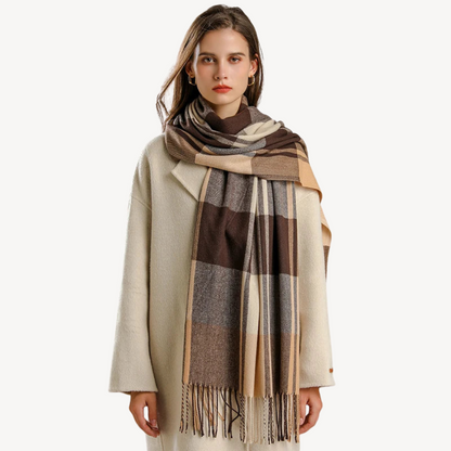 Plaid Wool Scarf for Women