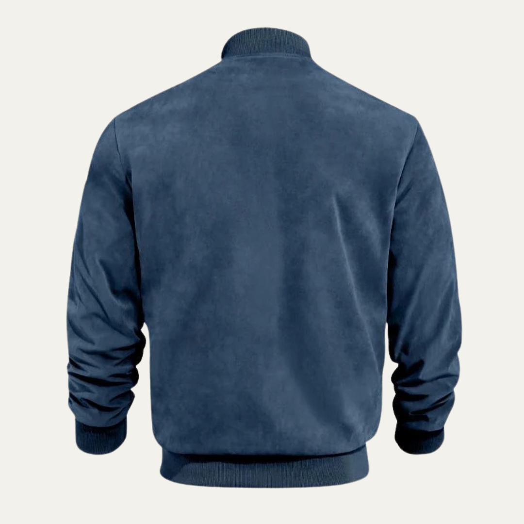 Men’s Textured Zip Up Casual Bomber Jacket