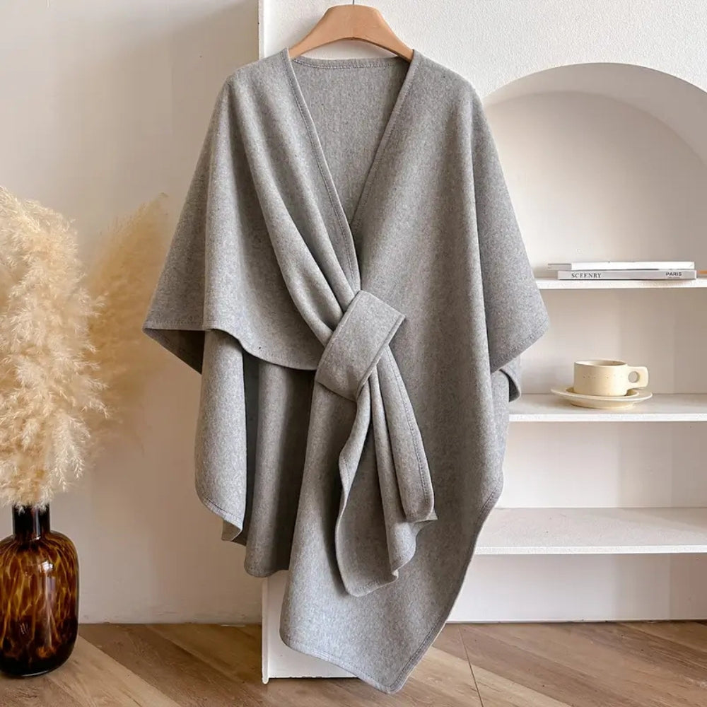 Luxurious windproof scarf coat with elegant drape