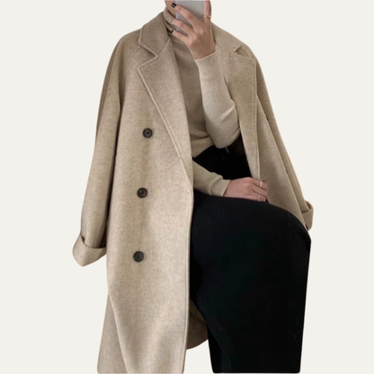 Women’s Elegant Double-Breasted Overcoat