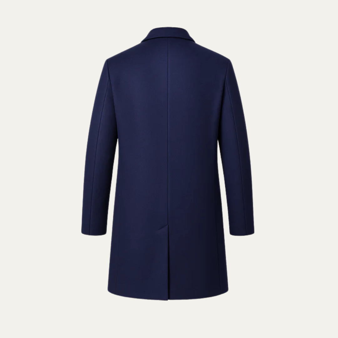 Men’s Classic Single-Breasted Long Overcoat