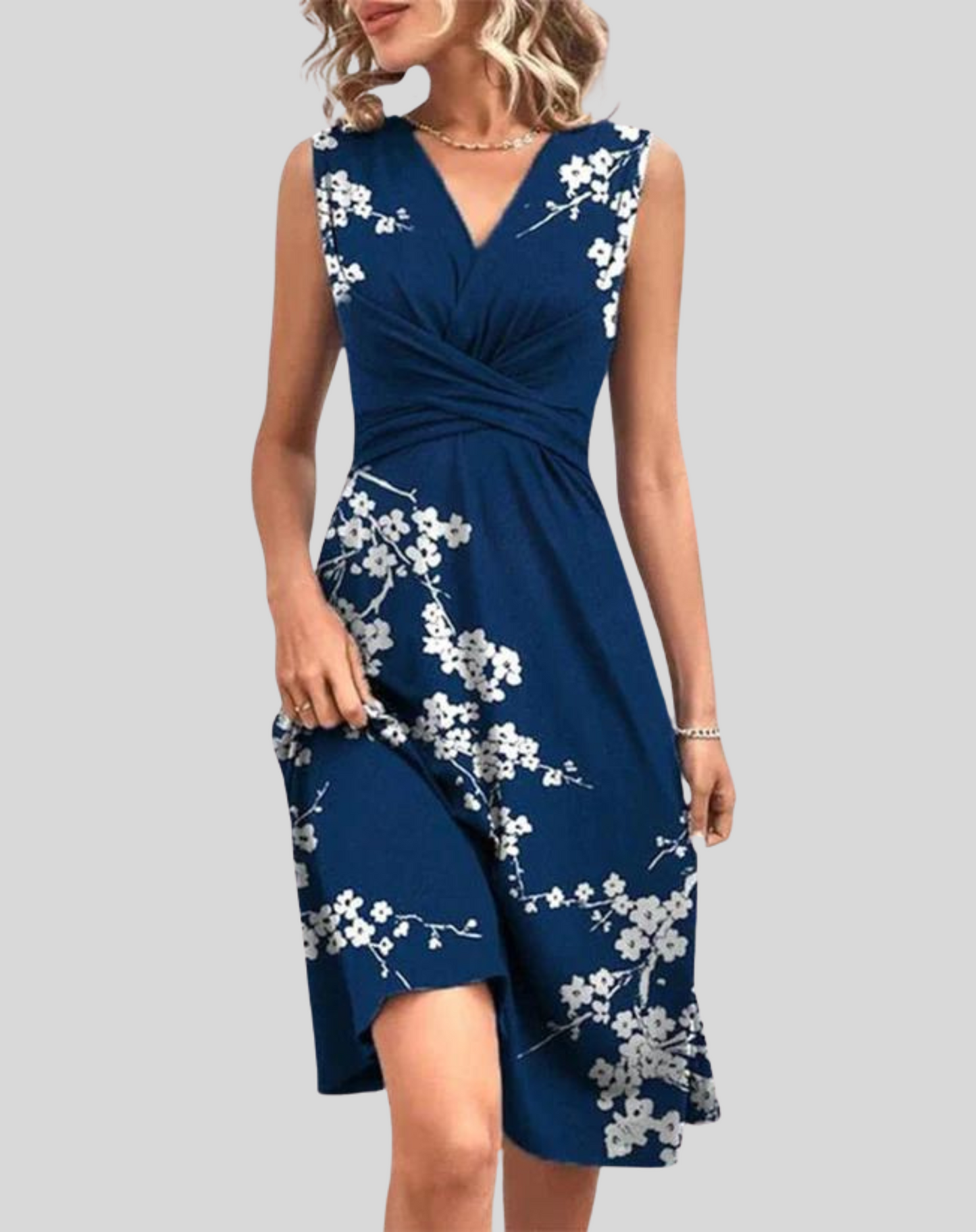 Sunny V-Neck Mini Summer Dress for Women - BritishElegance