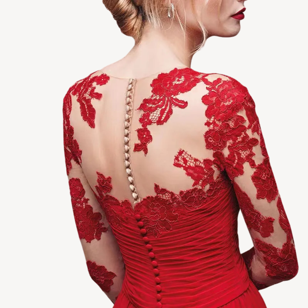Women's Lace Long Sleeve Maxi Dress