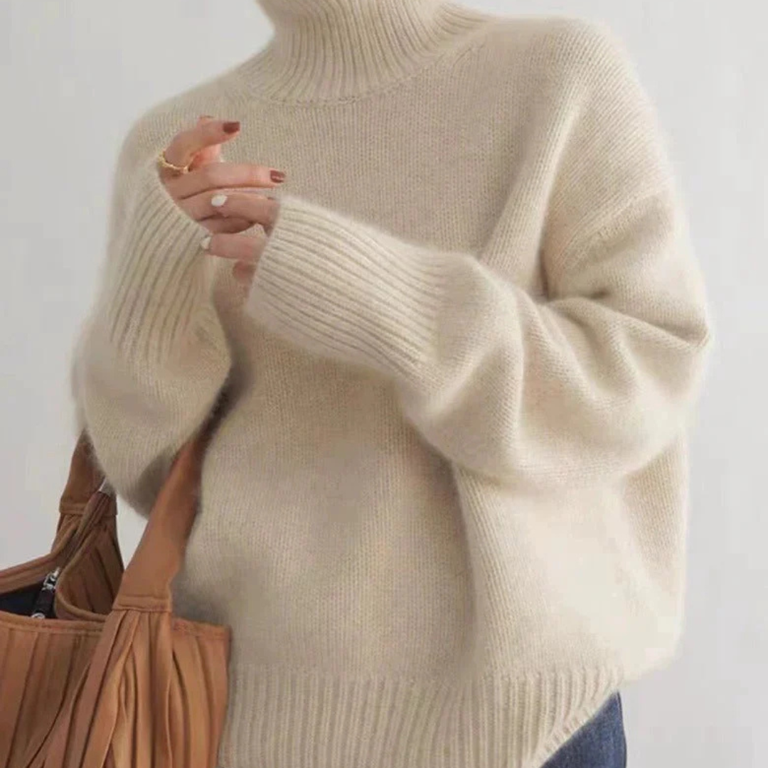 Cozy Women's Large Turtleneck Jumper Sweater - BritishElegance