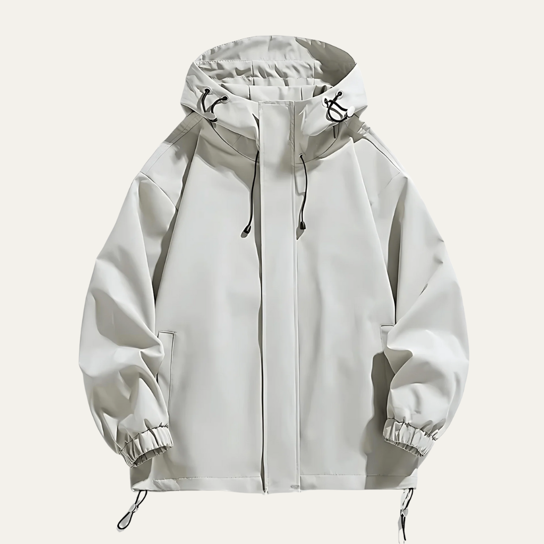 Men’s Minimalist Hooded Water Resistant Shell Jacket