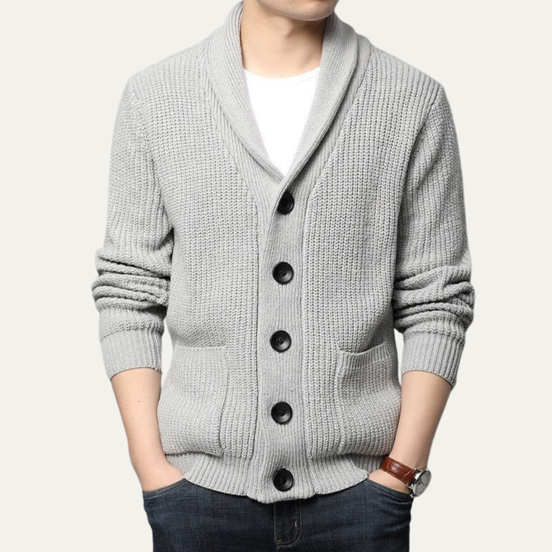 Men’s Shawl Collar Button Cardigan
