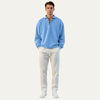 Men’s Relaxed Long Sleeve Polo Shirt