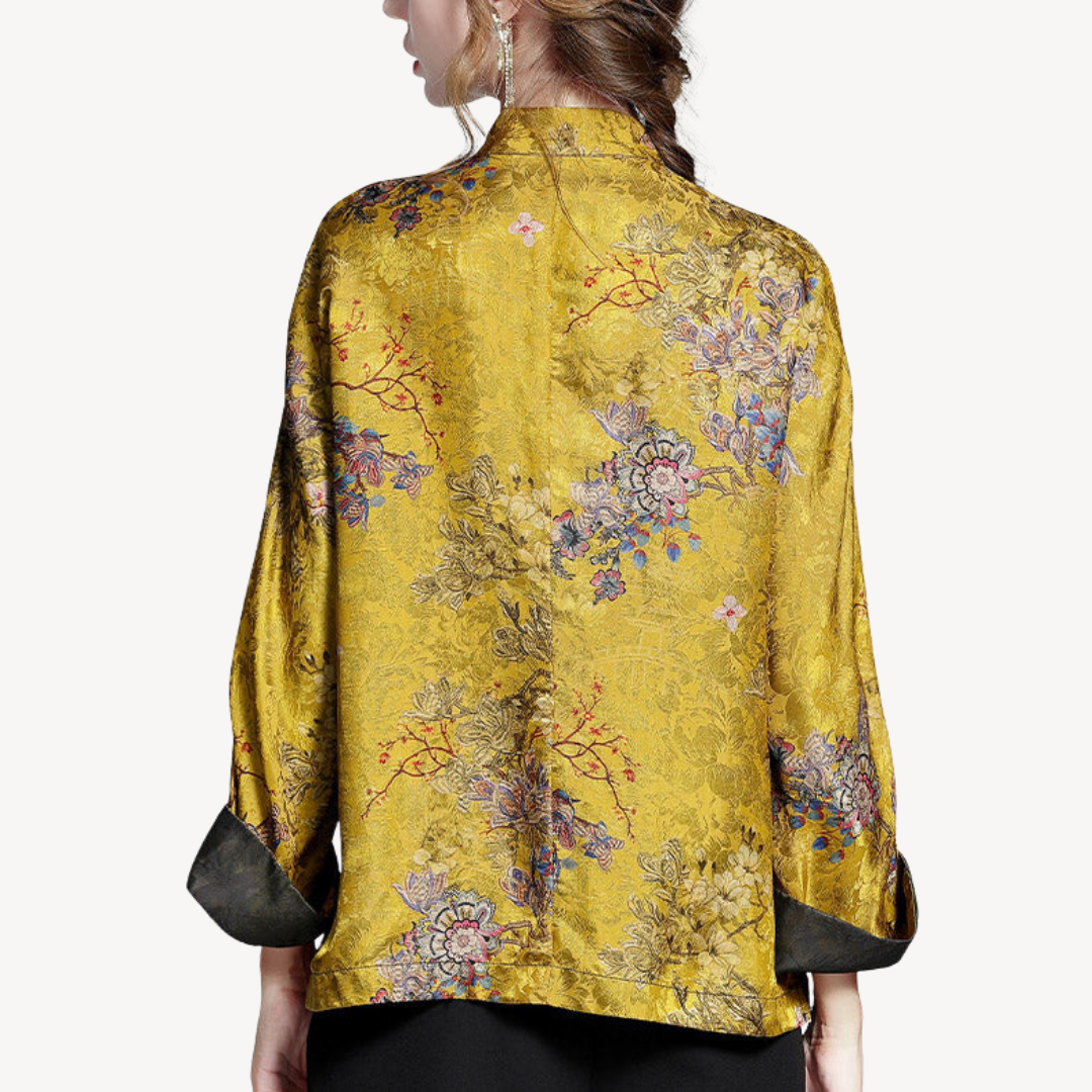 Vintage Chinese Calligraphy Cotton Linen Blouse Shirt Women