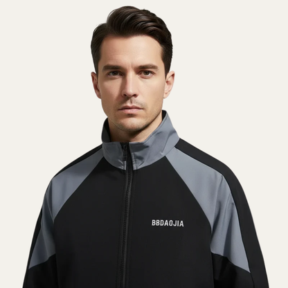 Men’s Sporty Track Jacket with Contrast Panels