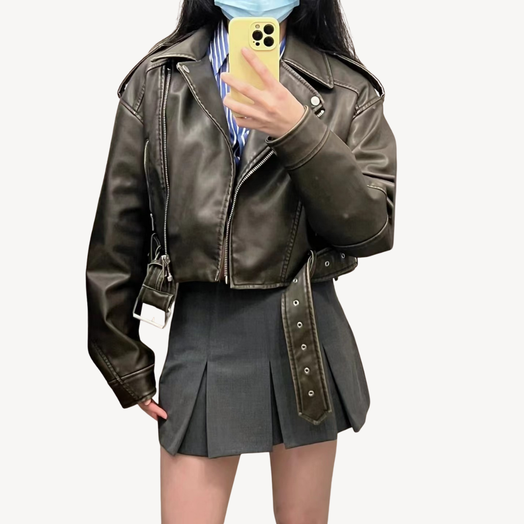 Leather Biker Jacket for Women