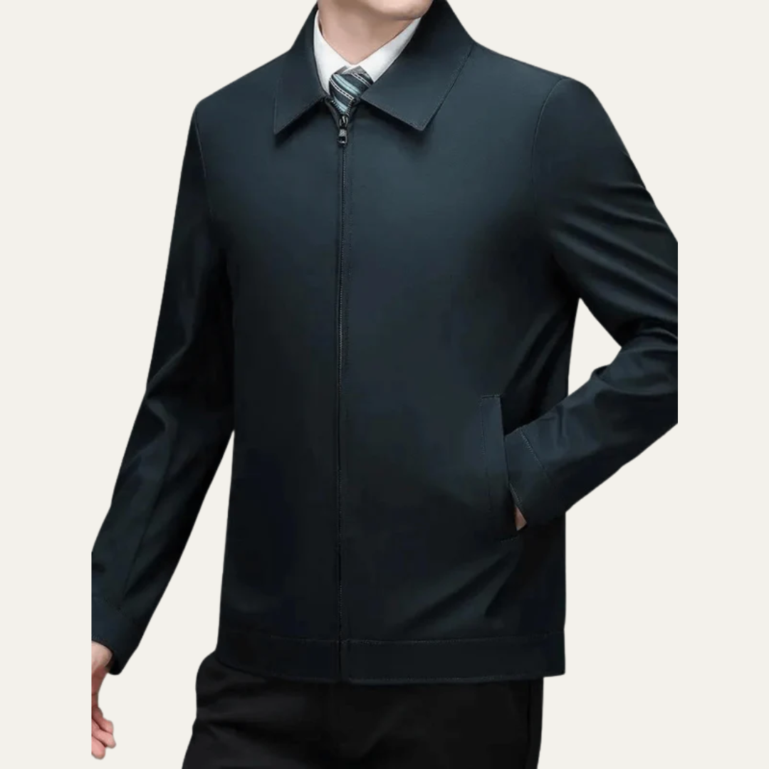 Men’s Tailored Notched Collar Zip Front Jacket