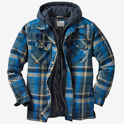 Men’s Heavy Plaid Hooded Flannel Shacket