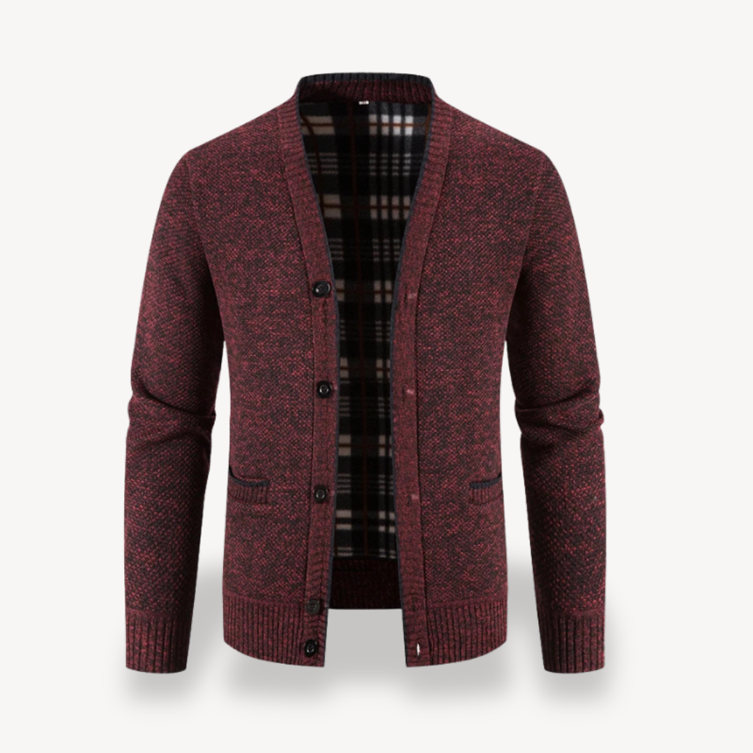 Fleece Lined Button Cardigan Jacket Men