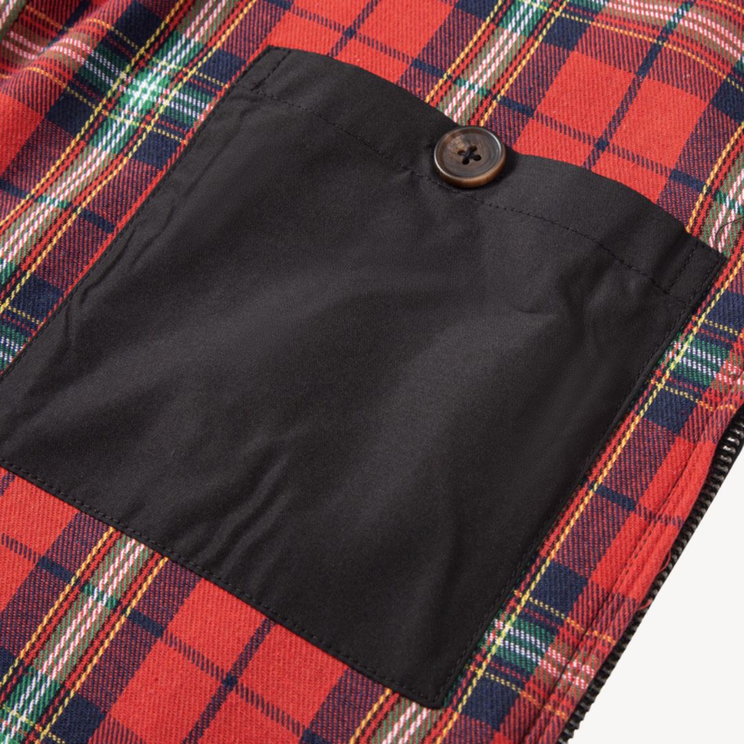 Men's Plaid Lined Harrington Jacket