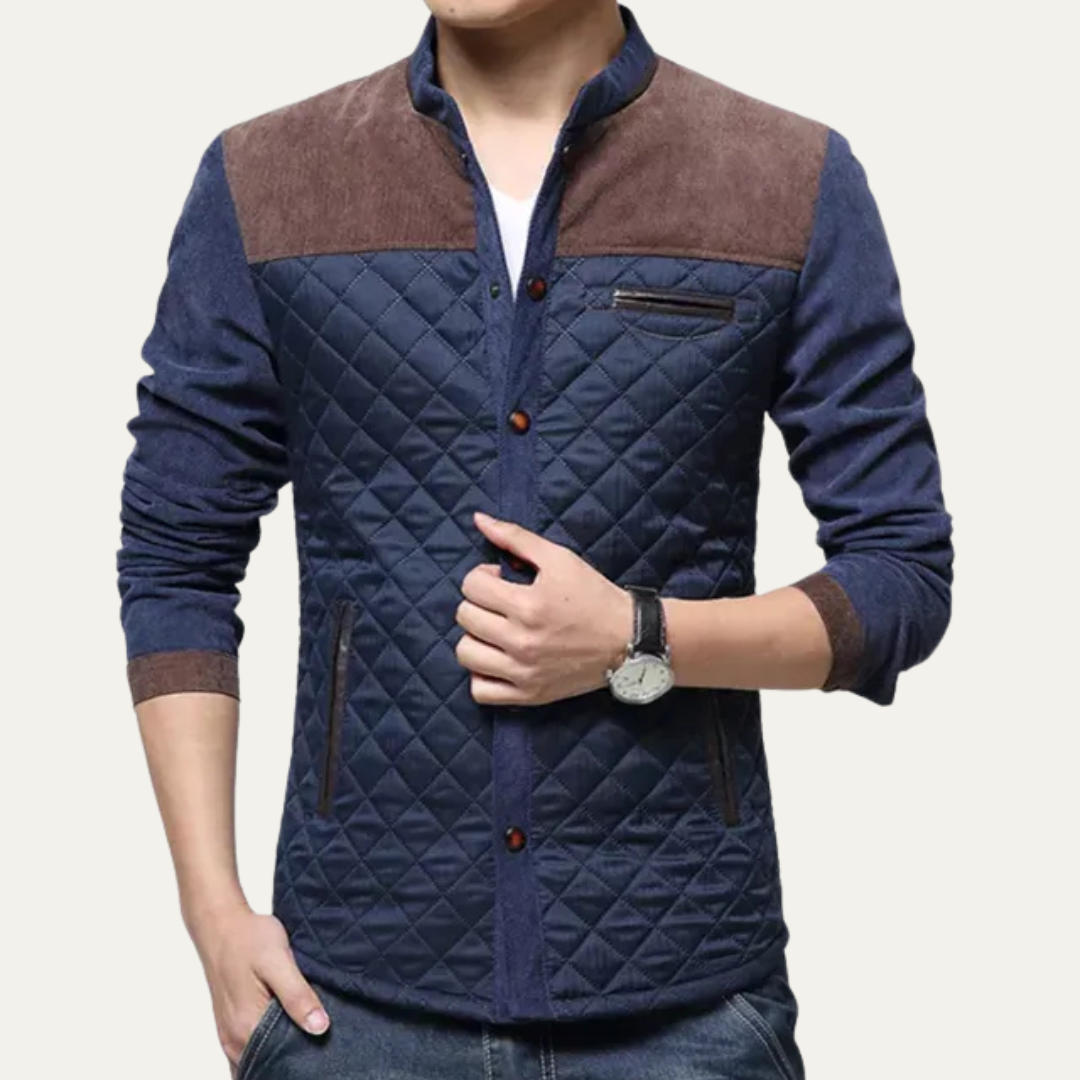 Men’s Contemporary Quilted Stand Collar Jacket