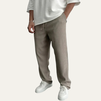 Men’s Wide Leg Rib Knit Lounge Trousers