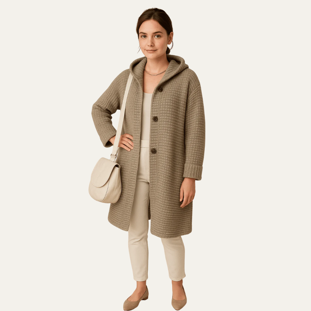 Women’s Ribbed Hooded Knit Coat
