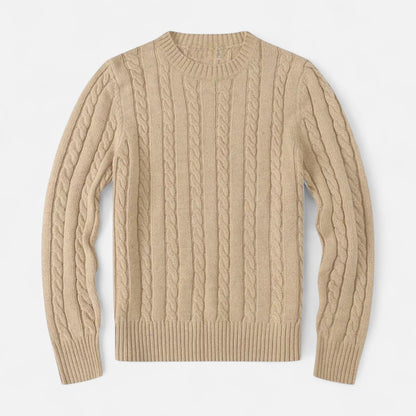 Men's knitted cotton sweater - timeless round neck with modern elegance