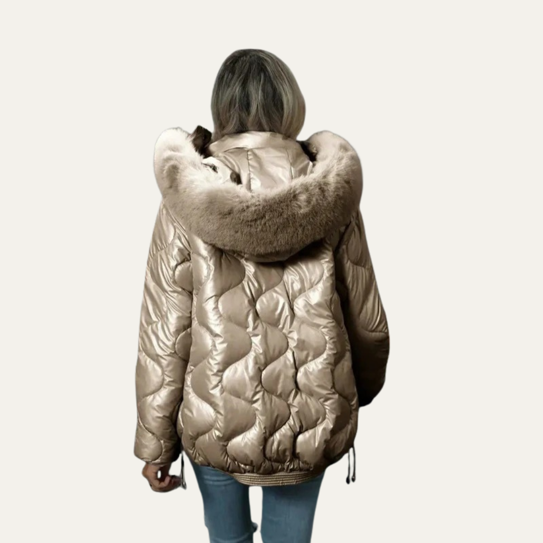 Women’s Metallic Quilted Puffer Jacket