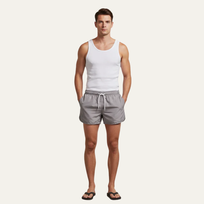 Men’s Short Cut Swim Trunks with Rounded Hem