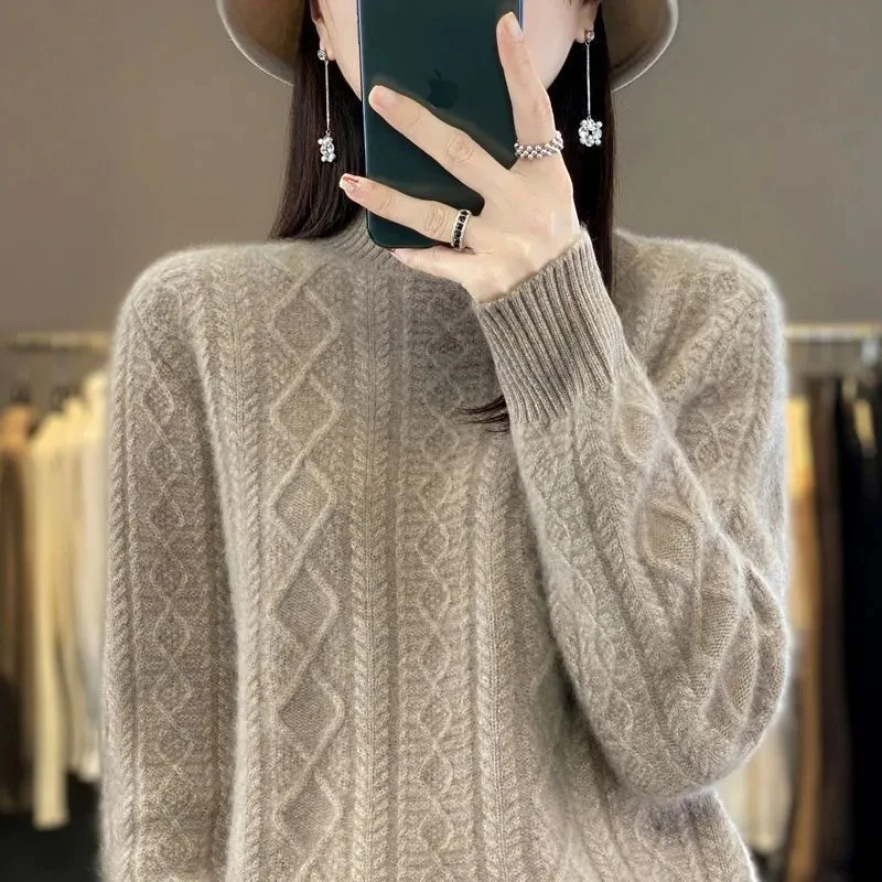 Warm Crew Neck Sweater for Ladies