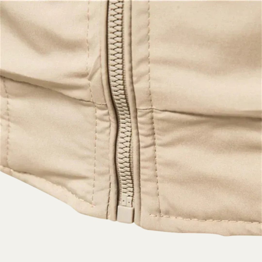 Men’s Striped Ribbed Collar Bomber Jacket