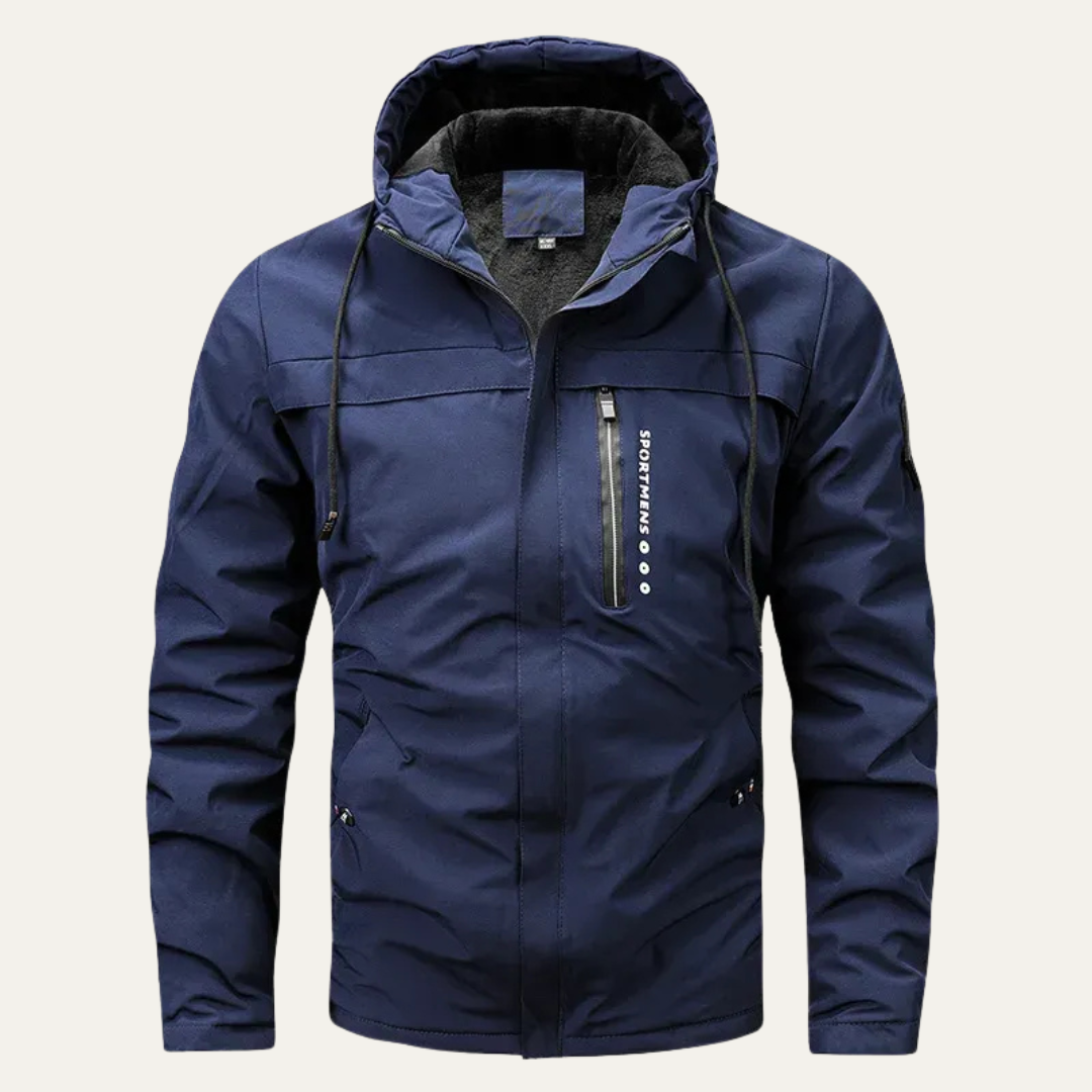 Men’s Insulated Hooded Winter Parka with Plush Lining