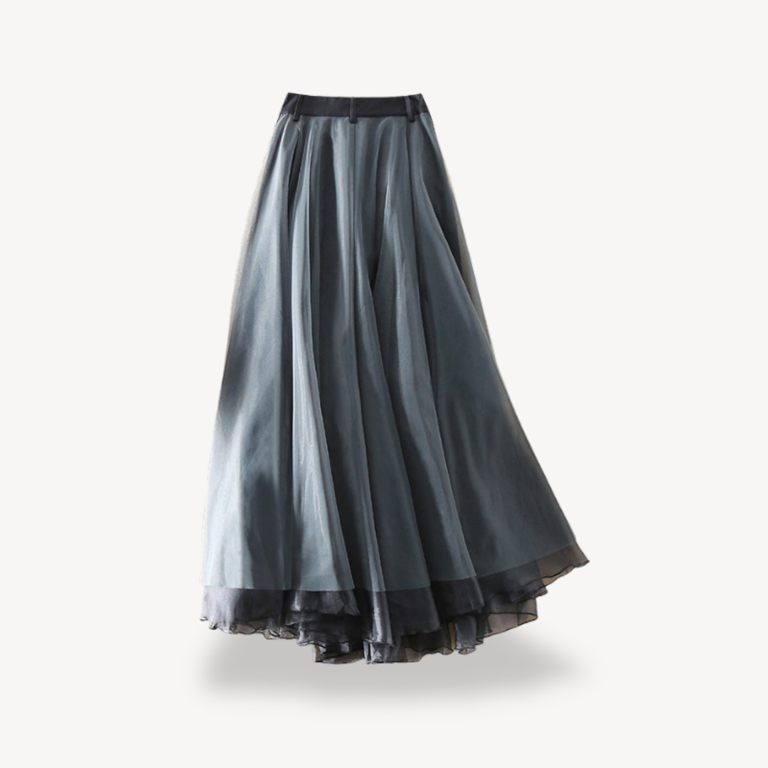 High Waist Gothic Maxi Skirt Women Chiffon