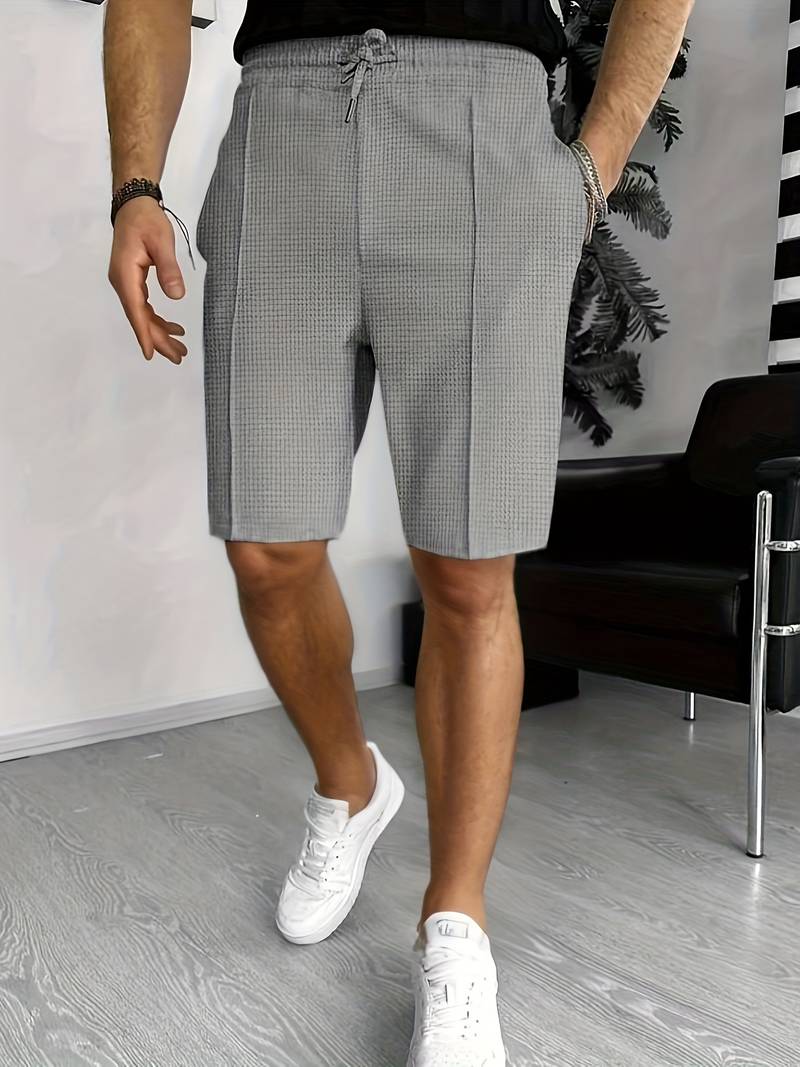 Drawstring Samuel waffle knit shorts, two pockets