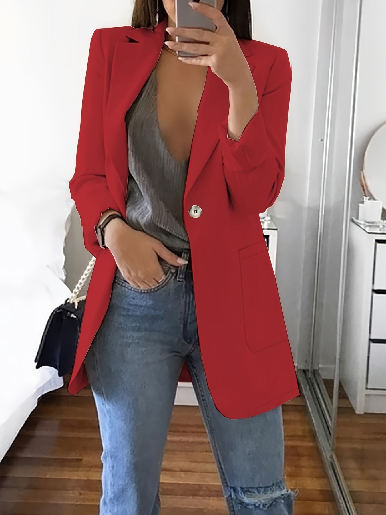 Classic Fit Women's Chic Office Blazer