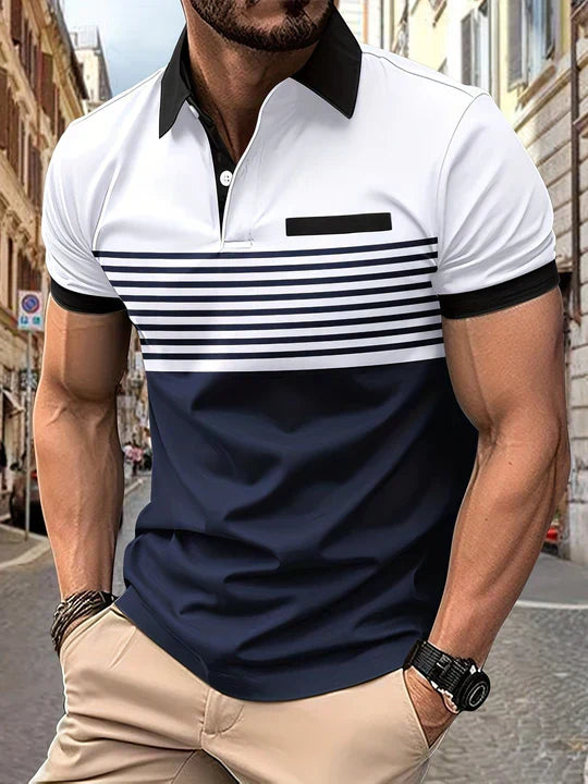 Men's Louis Stripe Summer Polo Shirt