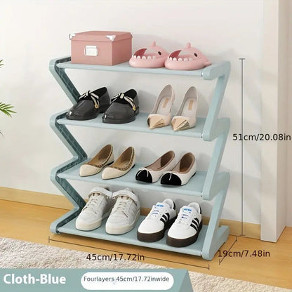4-Tier Shoe Rack – Stackable Z-Shaped Storage for Bedroom, Entryway & Dorms