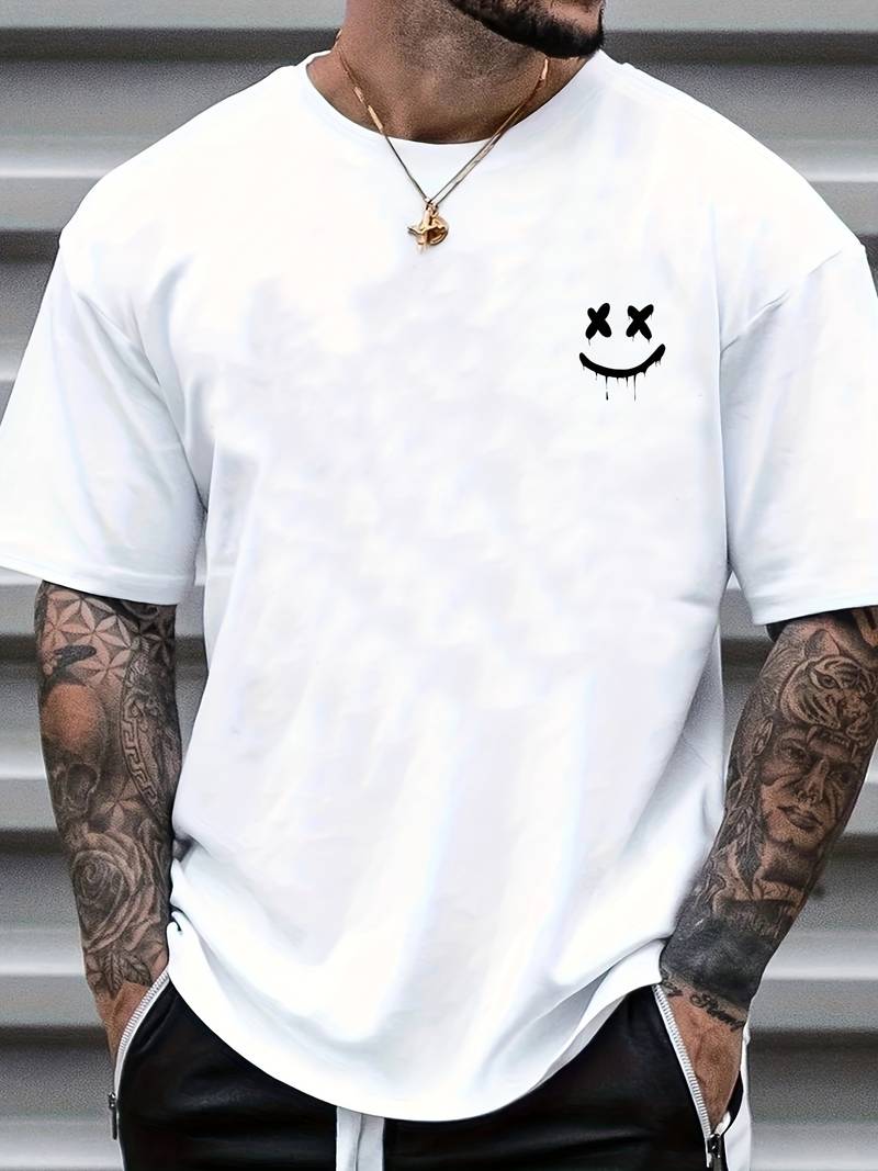 Crew neck t-shirt featuring a smiling Brandon print